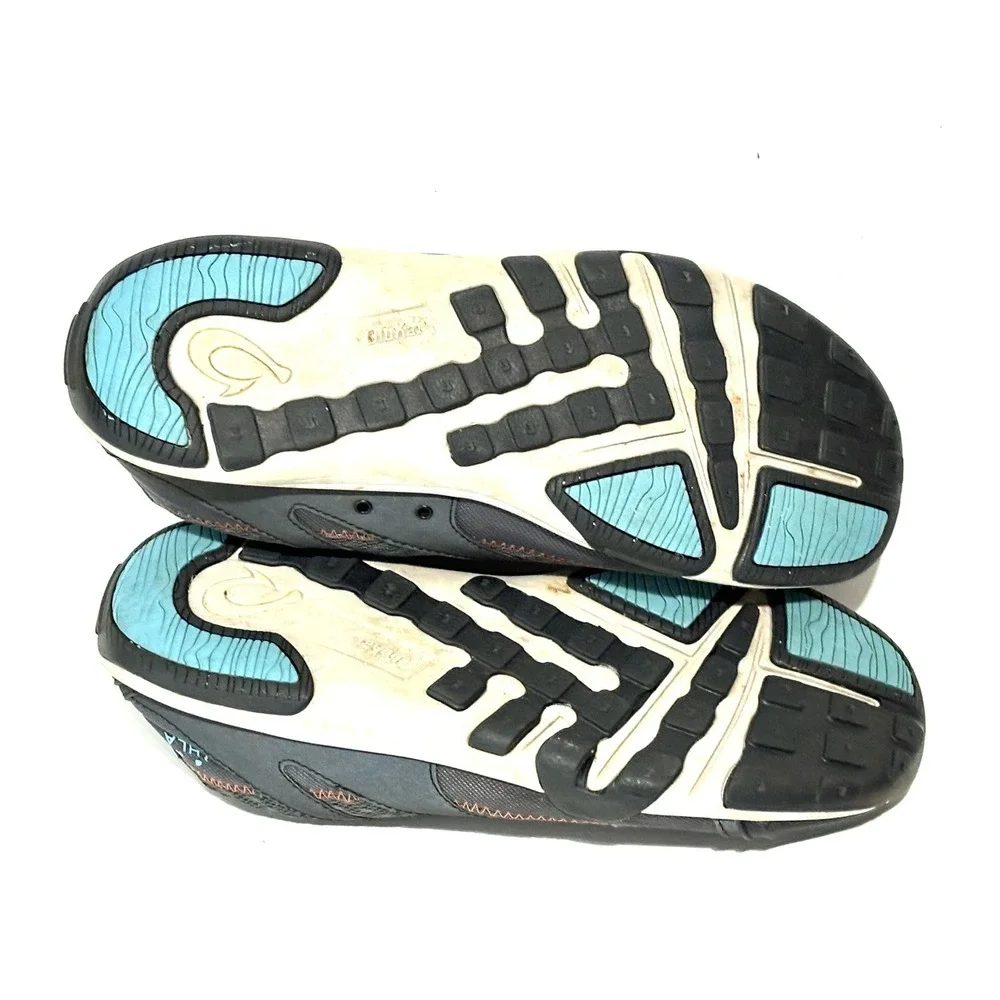 Olukai ELEU Trainer Men's Size 9.5 Slip On Water Shoes Gray Orange